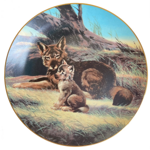 1989 The Red Wolf by Will Nelson Endangered Species Ltd Ed Plate by W L George